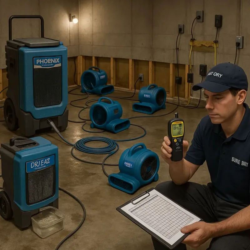 Structural Drying and Dehumidification process in East Franklin, NJ